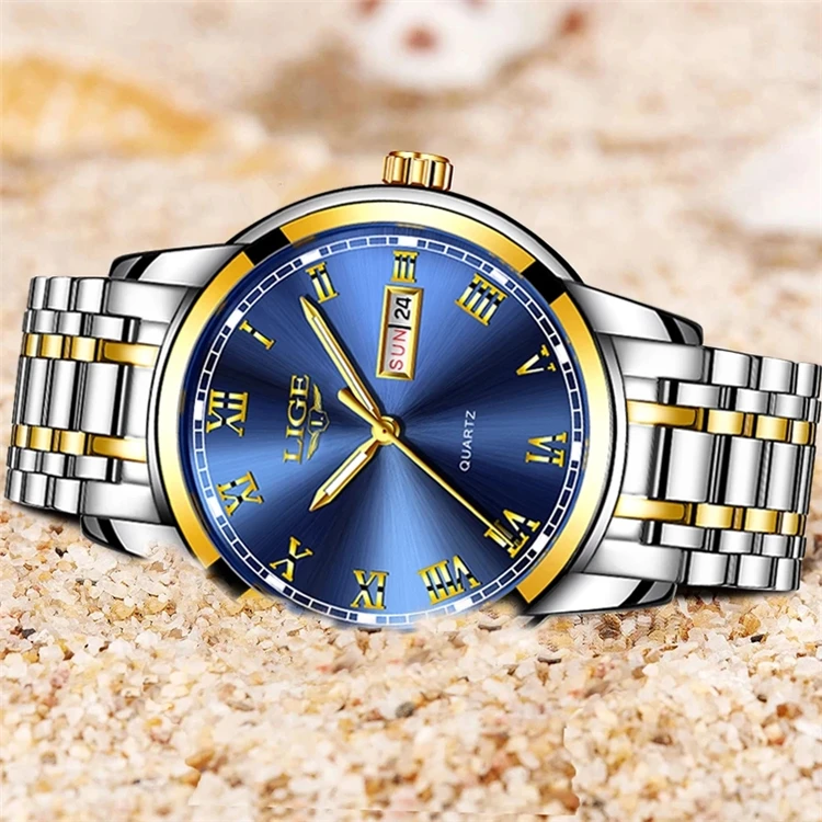 2020 Nieuwe LIGE Herenhorloges Topmerk Luxe Grote Wijzerplaat Militair Quartz Horloge Casual Leren Waterdicht Sport Chronograaf Horloge Heren kopen vanaf een prijs van 20