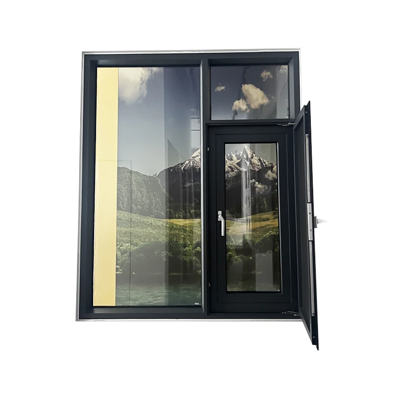 Soundproof Aluminum Frame Energy Efficient Window Custom Made Double Glazing French Casement Windows