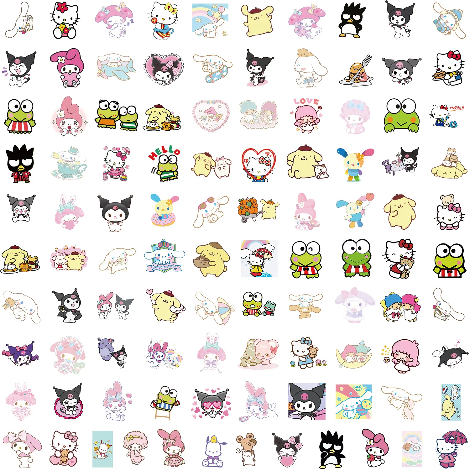 Zy2171h 100pcs Japan Kawayi Anime Sanrio Decorative Stickers Laptop ...