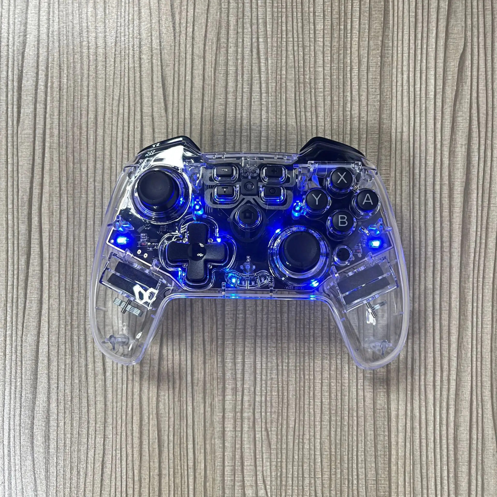 Transparent Wireless Pro Game Controller With Led Light Wakeup Sixaxis Gyroscope Continuous