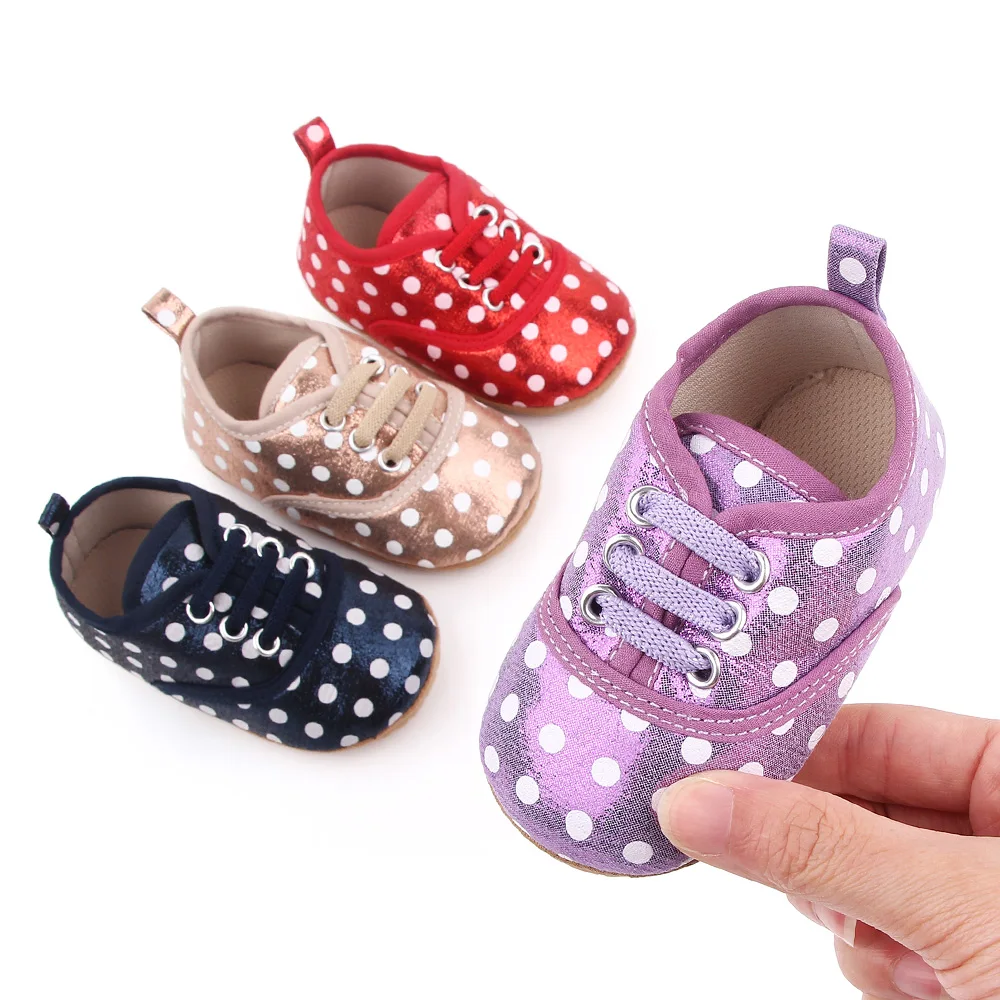 Hot Polka Dot Baby Shoes Non-slip rubber sole newborn toddler shoes unisex