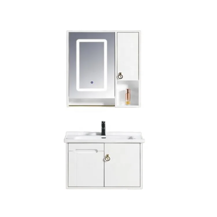 European Bespoke Square Sink Oak Unit Mirror Sink Wall Mounted Cabinet Bathroom Vanity