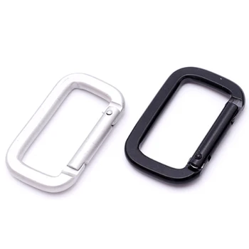 Custom square aluminum clip keychain rectangle carabiner clip for key ring