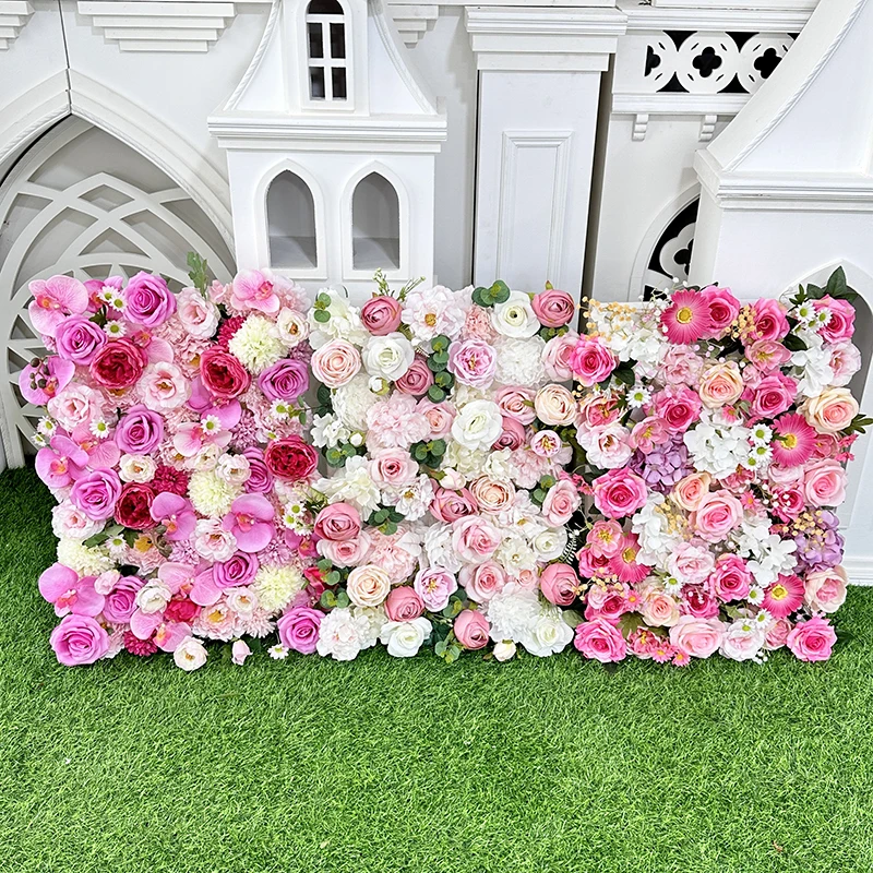 Myq18 J4 Artificial Pink Rose Flower Wall 10 Kinds Of Flowers