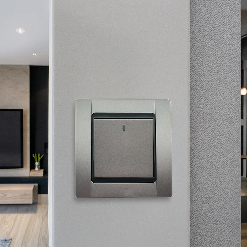 VNX Professional Manufacture Beautiful Design Silver Home Factory Kenya Wall Switches 1 Gang 1 Way 2 Way