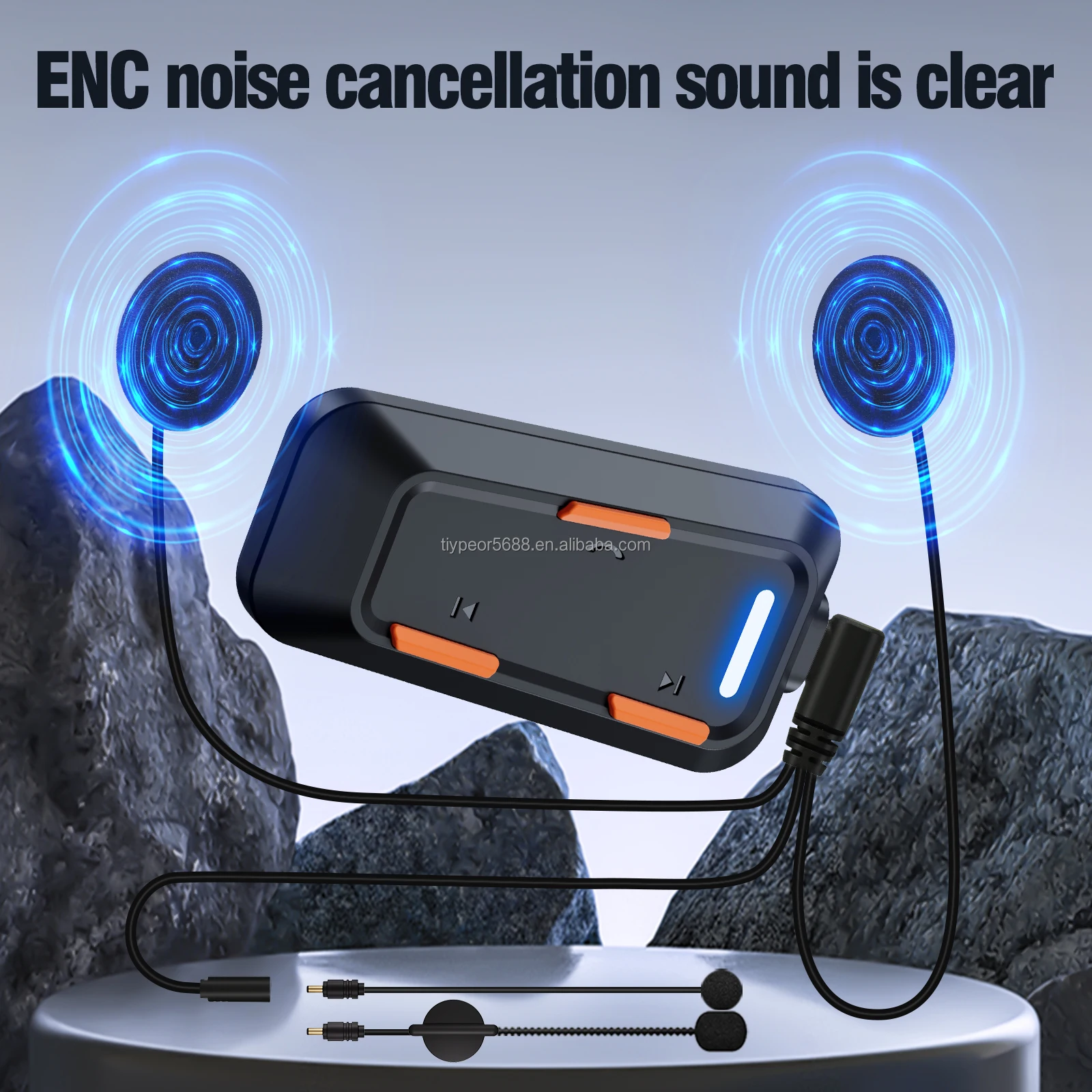 product tiypeor motorcycle noise reduction bluetooth intercom headphones helmet wireless headset with fm radio waterproof ipx5-5