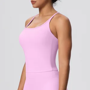 Sexy U-neck I-shaped Sports Back Yoga Bra Front Logo Active Stretch Quick-drying Shockproof Vest Running Fitness Top