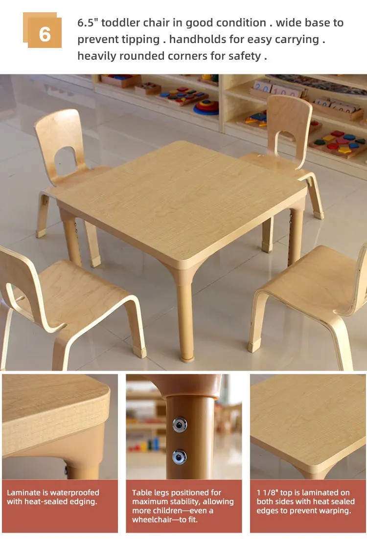 Xiha Montessori Kindergarten Educational Table Chair Playground ...