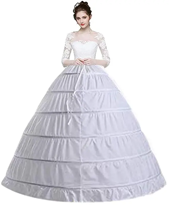 Women Bridal Wedding Dress Floor Length Petticoat Crinoline Underskirt 