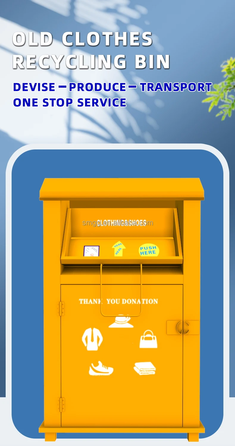 Outdoor Trash Can Steel Disassembled Recycle Old Clothing Shoes Books