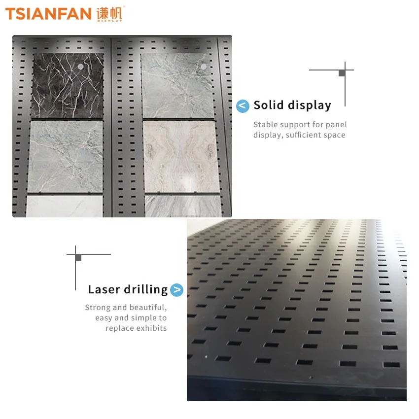 Showroom Idea Tile Display a Frame Racks Wall Mount Panel Hole Board Granite Stone Porcelain Ceramic Tile Punching Plate Display
