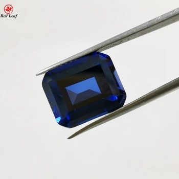 Redleaf Gems synthetic sapphire price per carat stone gemstones Corundum emerald cut blue sapphire