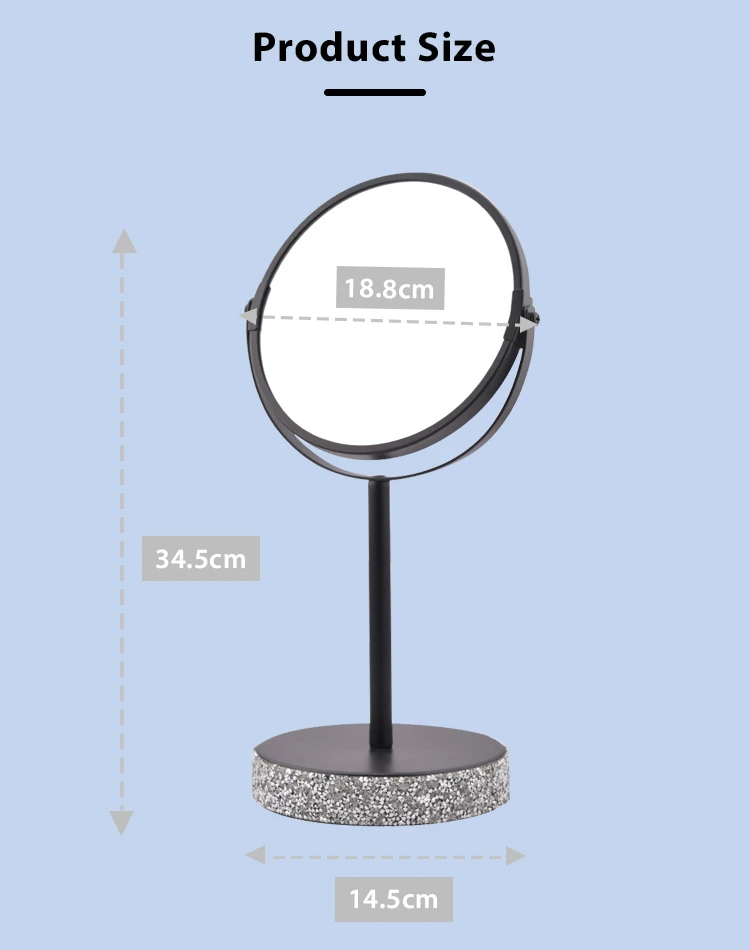 Double Sided Metal Mirror Round Desktop Makeup Mirror Wholesale Desktop Vanity Cosmetic Mirror