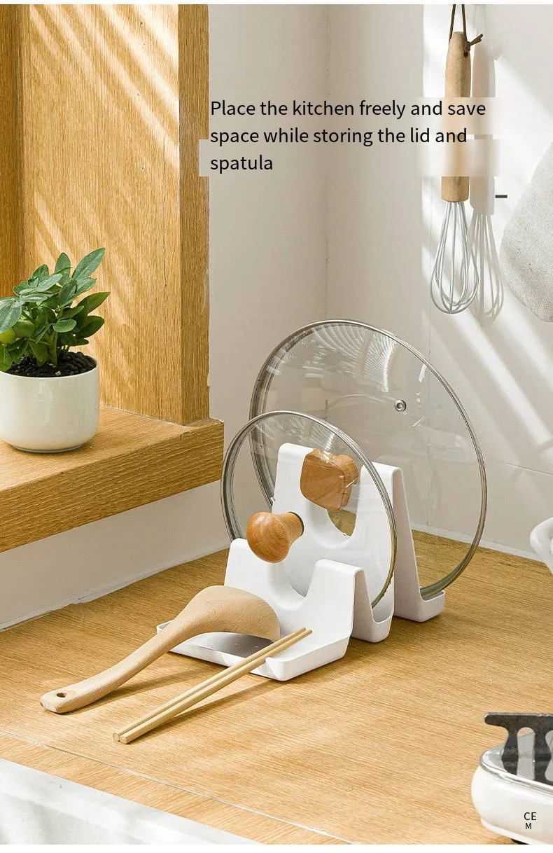 Kitchen pot cover rack countertop shelf sitting spoon cooking spatula can be put hanging spatula rack storage factory