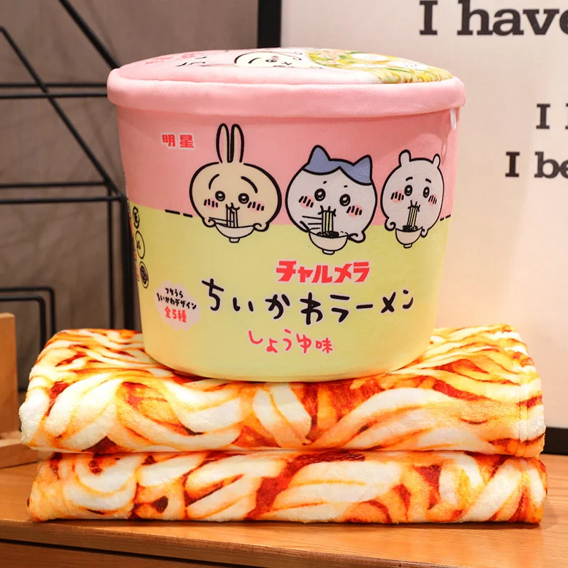 Kawaii Simulation Instant Noodles Plush Pillow Blanket and Food Stuffed Animal Toy Great for Gifts