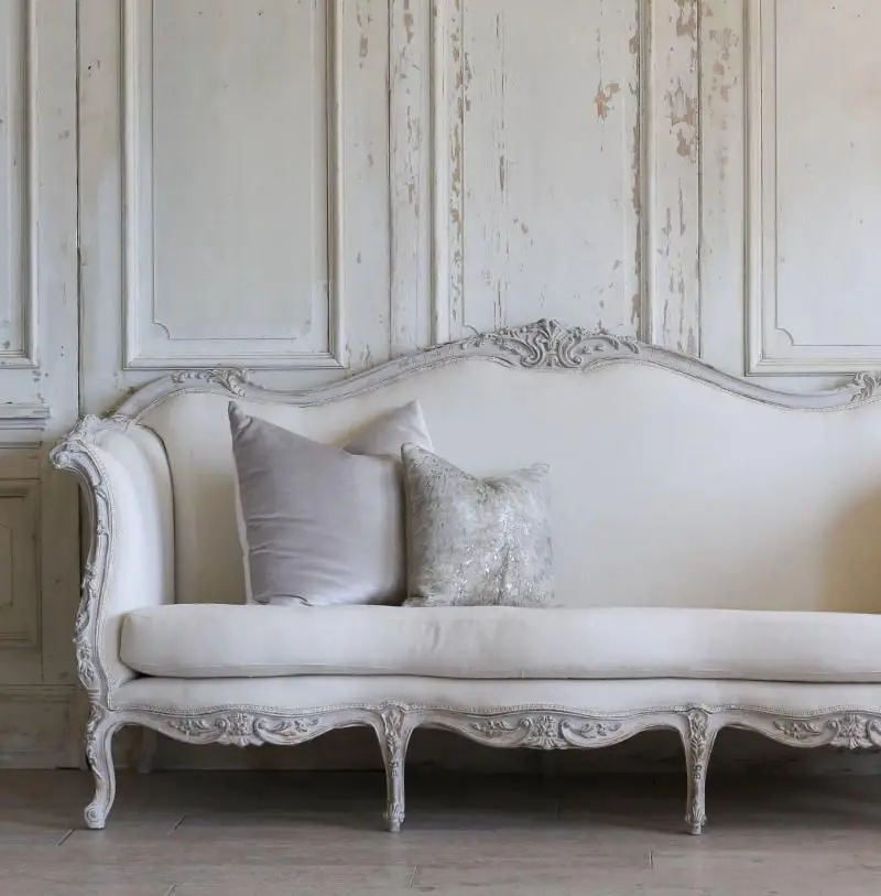 French Living Room Antique Carving Ivory Wedding Sofa Custom Furniture