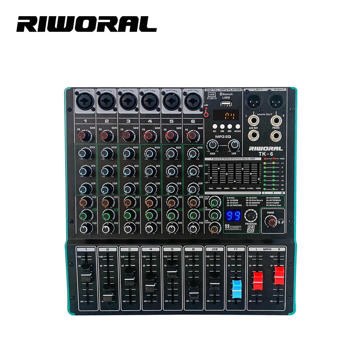 TK6 Professional Audio Digital Mixer - Record & Mix Music
