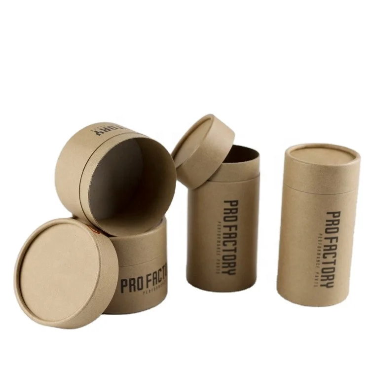 Custom Logo Biodegradable Kraft Round Cylinder Paper Tube Compostable Underwear Tube Packaging Underwear Cylinder Packaging Box