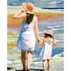 Mère et fille à la plage