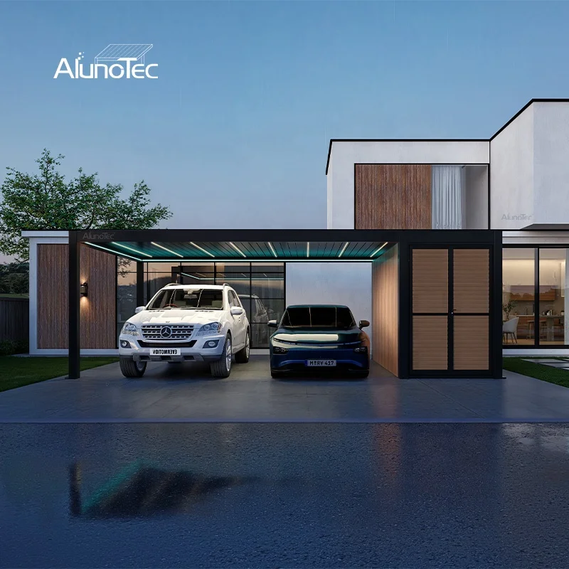 AlunoTec Waterproof Remote Control Bioclimatica System 3x3 3x4 4x3 4x6 Gazebo Motorized Automatic Roof Louvers Aluminium Pergola