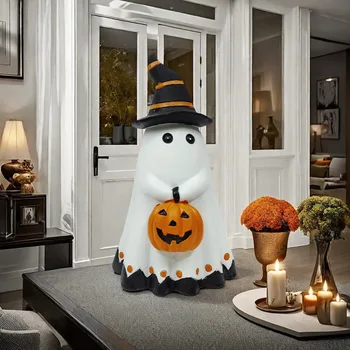 Cross-Border Halloween Ghost Festival Resin Statue New Home Living Room Atmosphere Decorations Gifts for Candlestick Holder