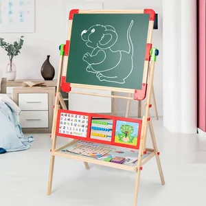 Wooden Folding Multifunction Drawing Small Blackboard Home Use Students Children Graffiti Writing Art Board  for Kids Boys Girls