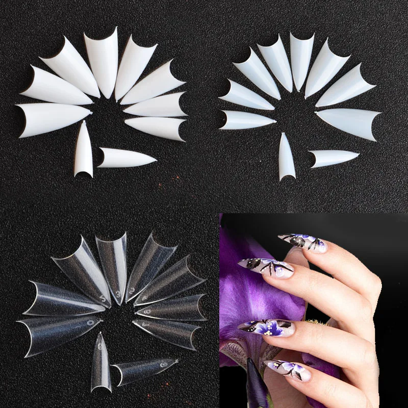 500pcs Transparent Natural Practice Nail Tips Pointed Sharp French Salon Half False Nails Buy Clear Nail Tip For Salon Use Clear Transparent Extension Artificial Nails Half Cover Acrylic Finger Nail Tips Product On Alibaba Com