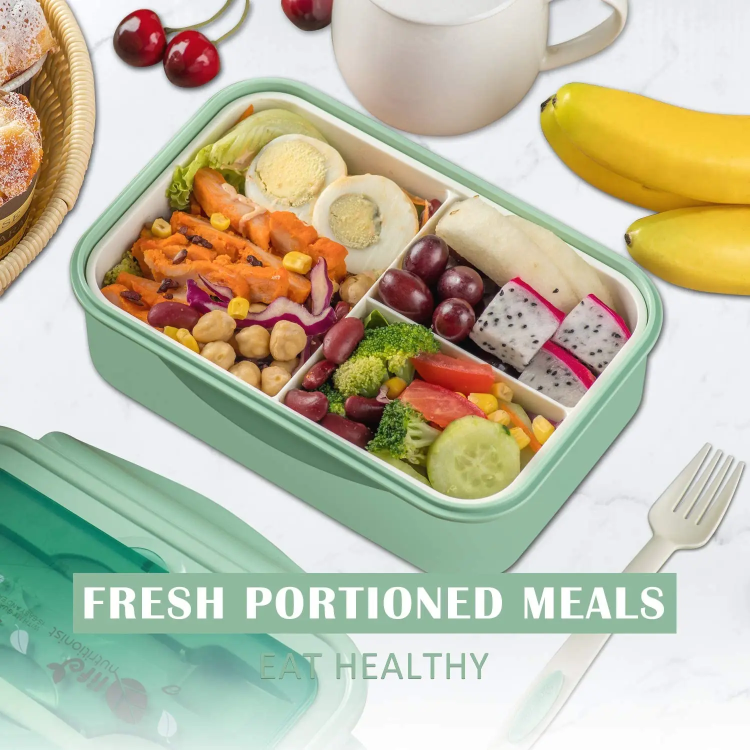 Buy Wholesale China Fda New/stylish High-quality Ultra-thin Slim Plastic Lunch  Bento Box, Bpa-free/green & Lunch Bento Box at USD 2.81