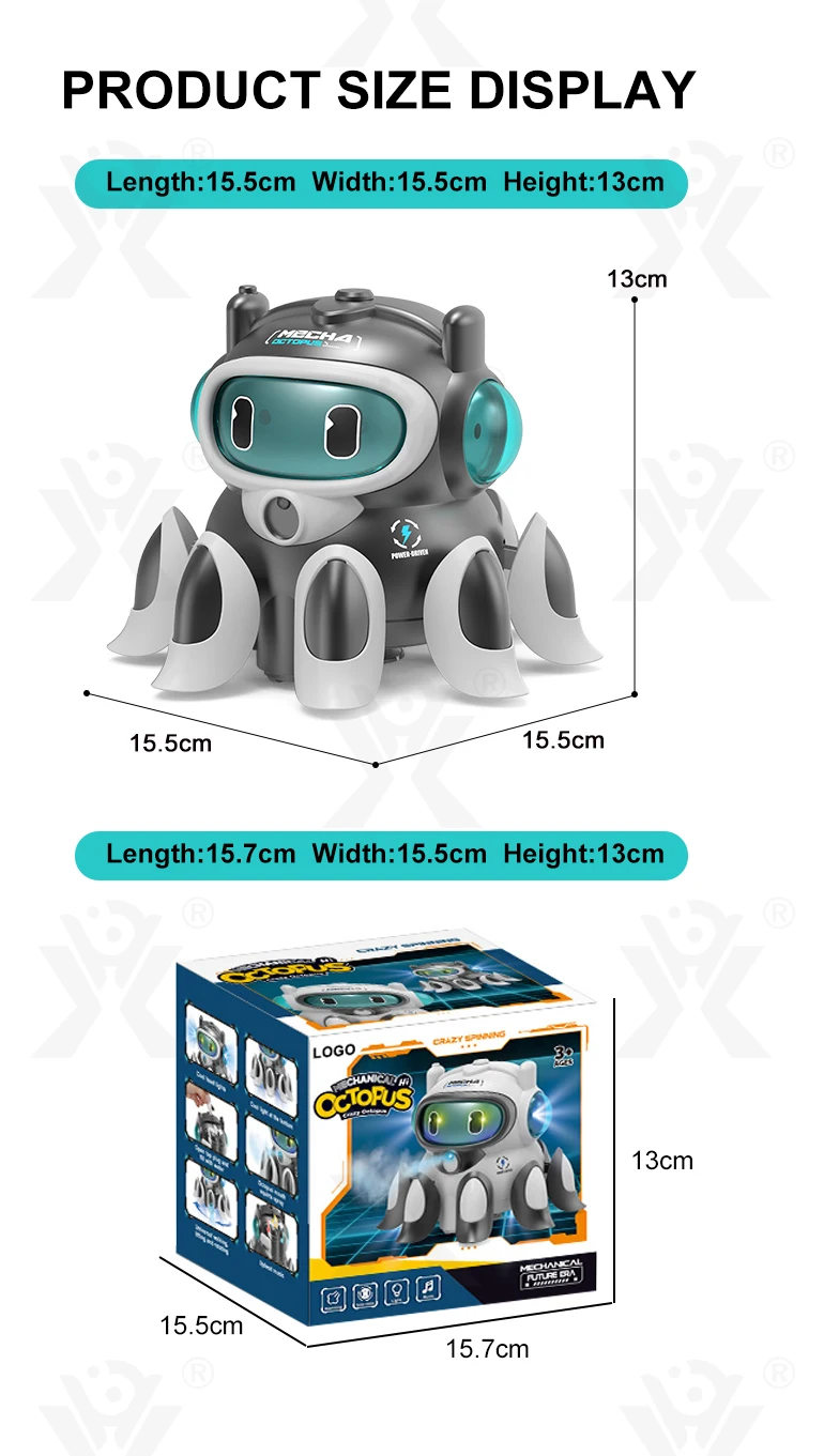 Tanzender Oktopus Mit LED & Musik - Interaktives Spielzeug Für Kinder