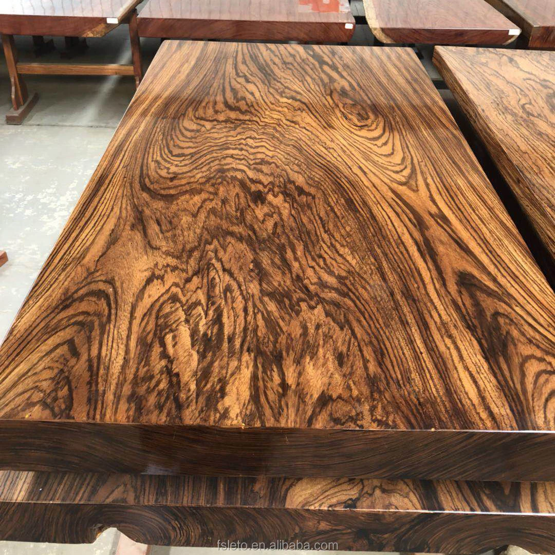 Factory Wholesale African Zebra Wood Slab Solid Wood Dining Table Top