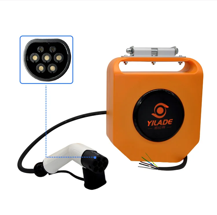 Iec62196 Ev Charging Cable Reel Retractable Charger Cable Type 2 16a To 32a Electric Car