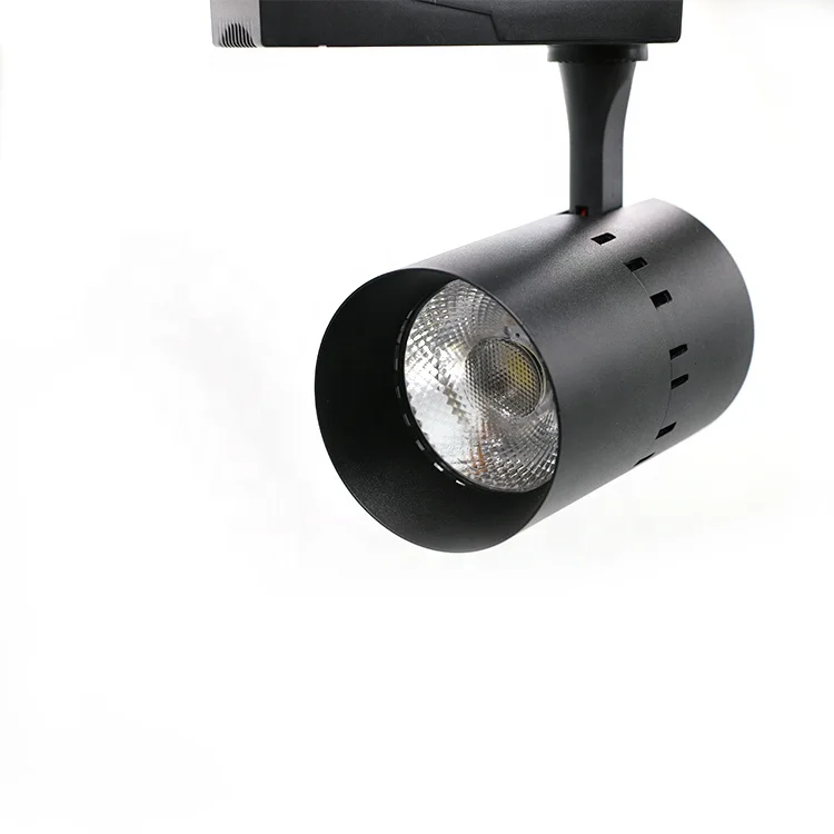 Wholesale price black commercial IP20 adjustable dimmable aluminum integrated cob 20w led track light