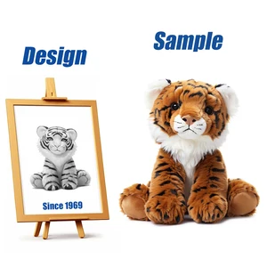 Shengye Brand Facoty OEM ODM Custom Design Fashion Plush Kids Embroidery Printing Animal Toys Lovely Soft Tiger Stuffed Plushies