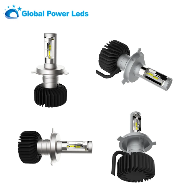 Free Sample Bombillos Led H4 With CE ROHS C318 Auto Kit Leds Double Beam Globalpowerleds No Fan Headlight Led H4