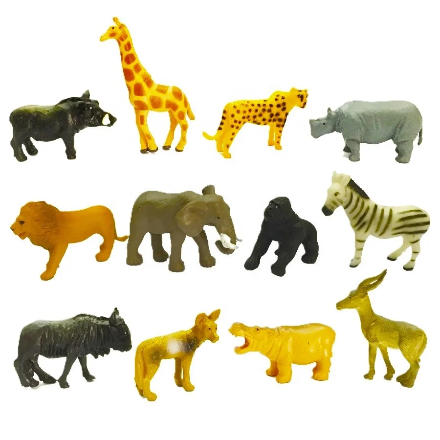 Jungle Zoo figurines En Plastique Jouets Pour Animaux Sauvages figures Solides