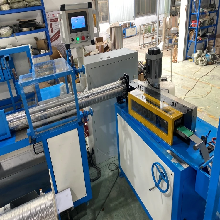 HVAC Semi-Rigid Aluminum Easy Bend Stainless Steel Flexible Duct Making Machine for Dyer Pipe Forming Liner Chimney