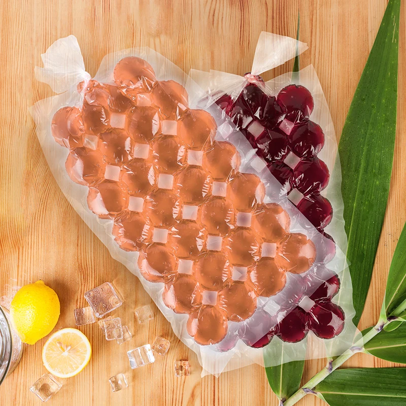 Custom Clear Ice Cube Pe Plastic Bag Disposable Freezer Ice Cube