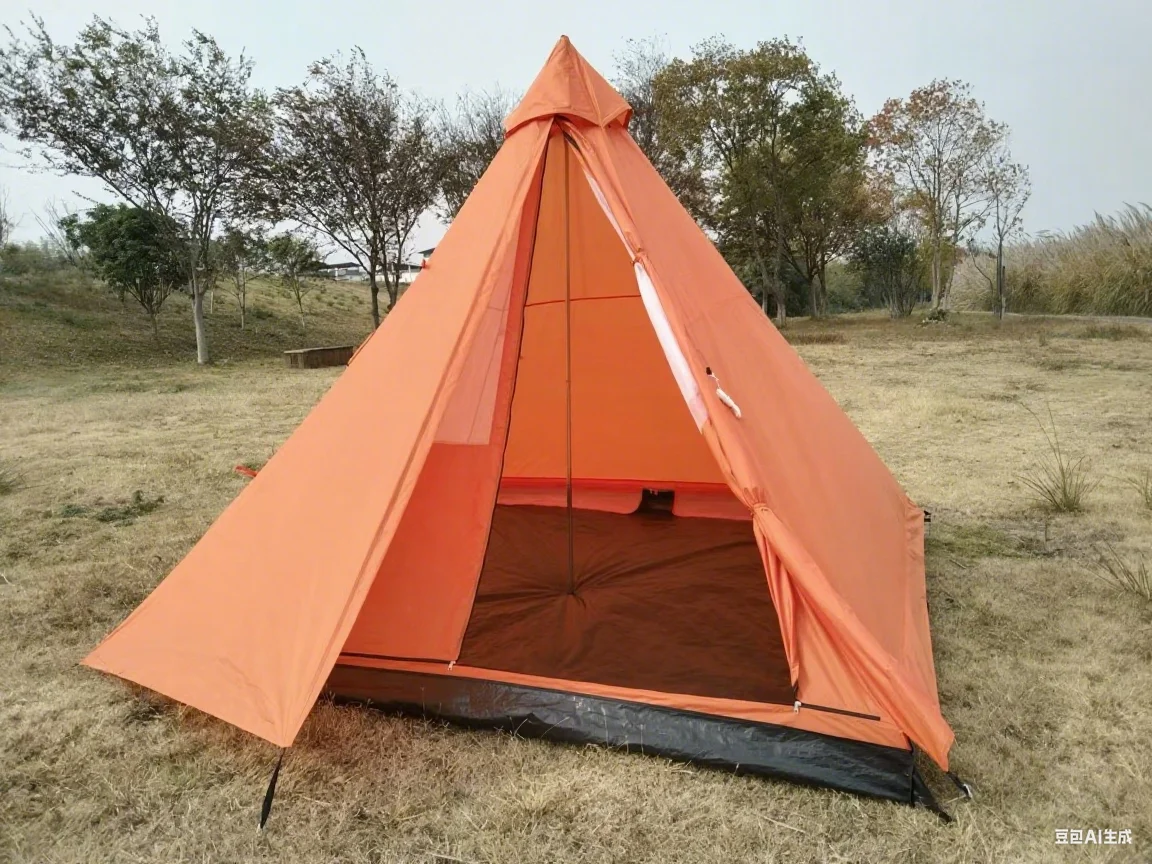 Outdoor Pyramid Camping Tent - Large Space, Waterproof & Windproof for Family Camping Trips