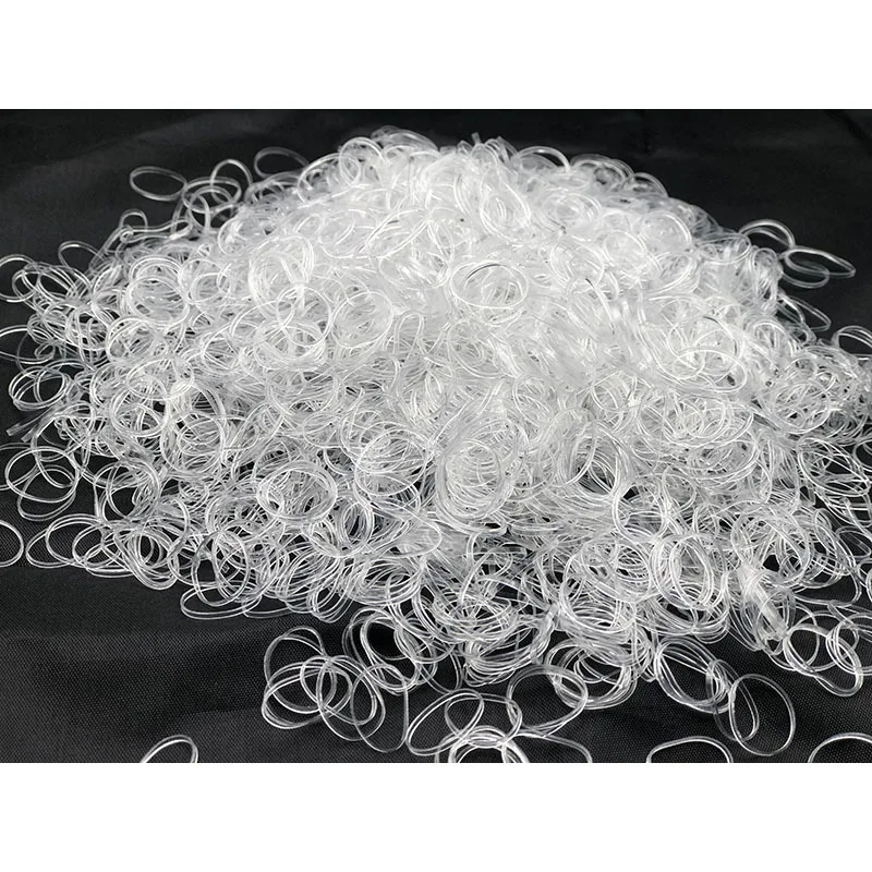 Clear Elastic Hair Bands Mini Rubber Hair Ties Disposable Elastic Hair ...