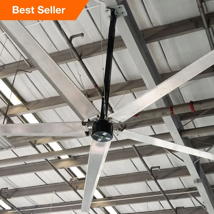 DAWANG 14ft 4.2m HVLS シーリングファン 電動換気扇 屋外および家庭用 金属素材 倉庫 商業施設用