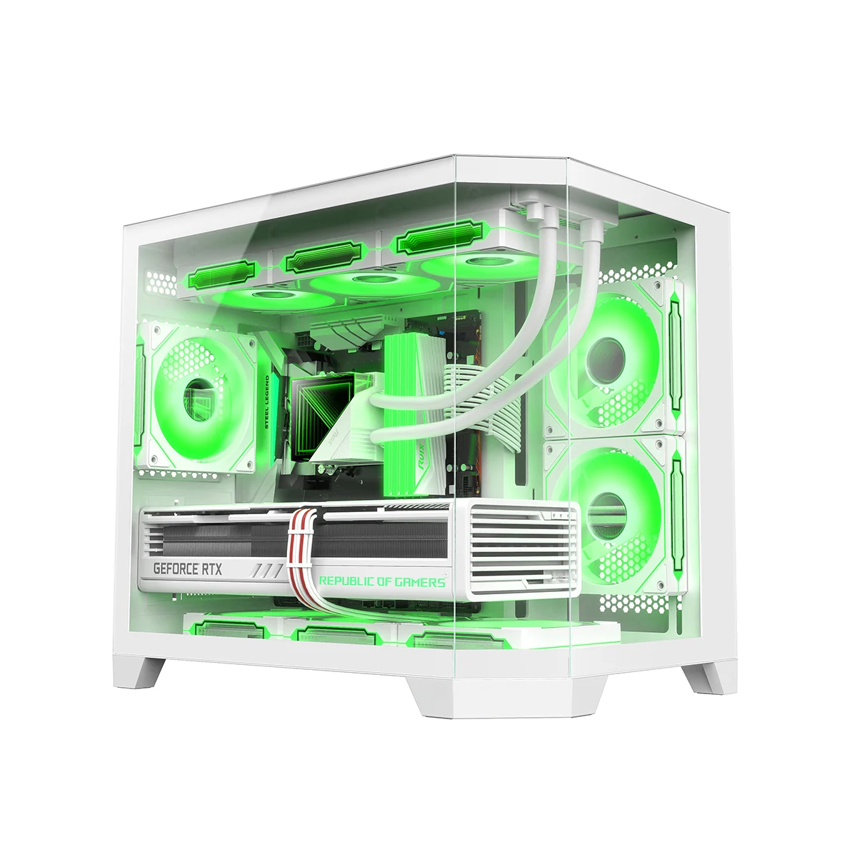 Ruix Fish Tank Dual Side Case PC Computadora Gaming Desktop PC Empty Case Micro ATX ITX USB3.0 SPCC PC Case