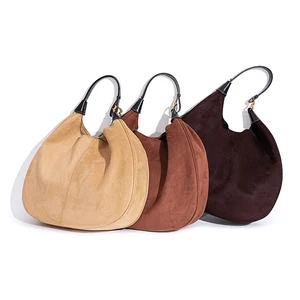 Soft Smooth Suede Big Real Leather Lady Handbag Good Quality High-end Warm Lady Handbag Retro