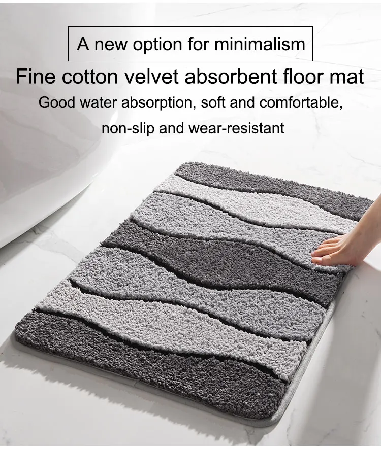 Bath Mat Supplier superabsorbent microfiber Bath Mat Rugs Custom anti-slip Bathmat Floor Mats and Carpets factory