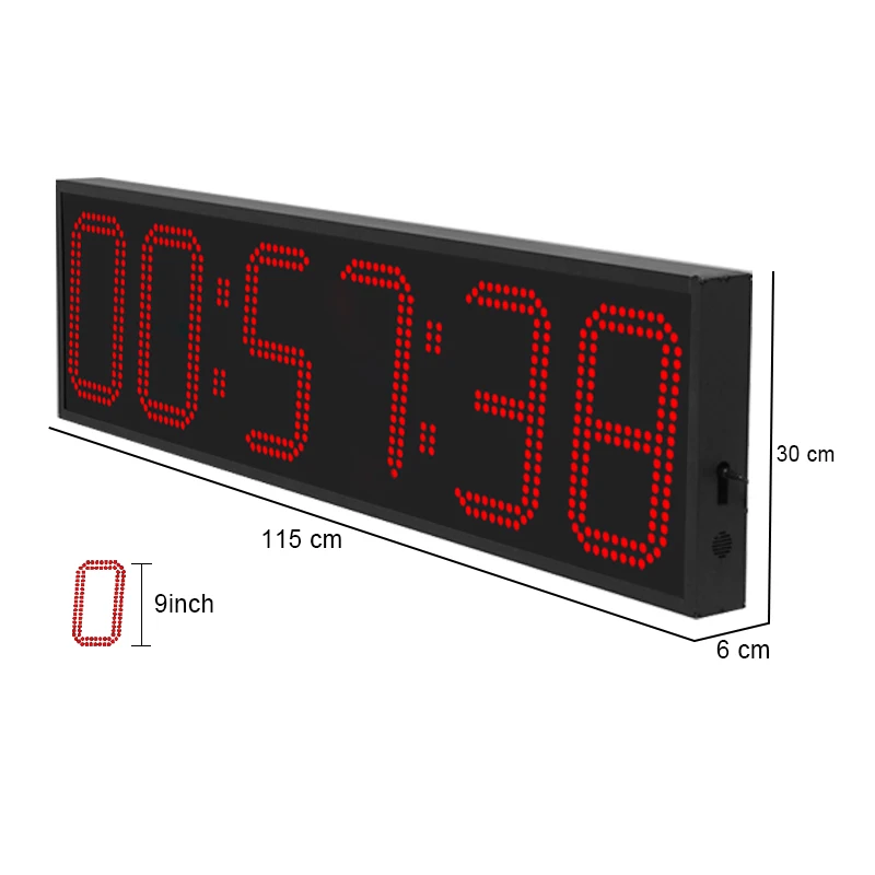 CHEETIE CP30 9" Outdoor Large LED Interval Timer Race Clock Marathon Sports Events LED Countdown/up Clock