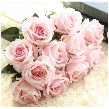 2022 New style velvet artificial flower rose for home decoration Simulation flowers wedding flannelette rose