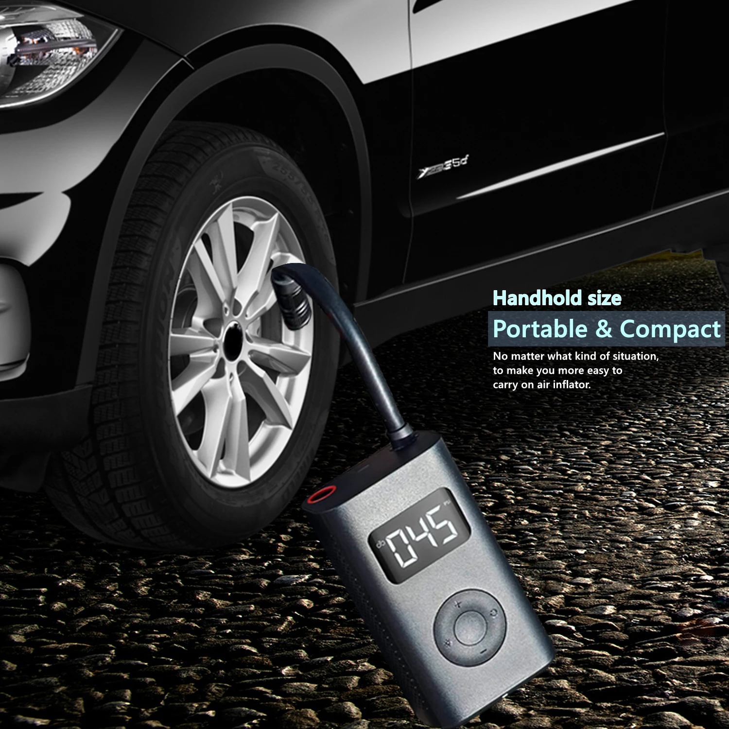 Inflador portátil de neumáticos de coche con luz LED - Bomba de aire