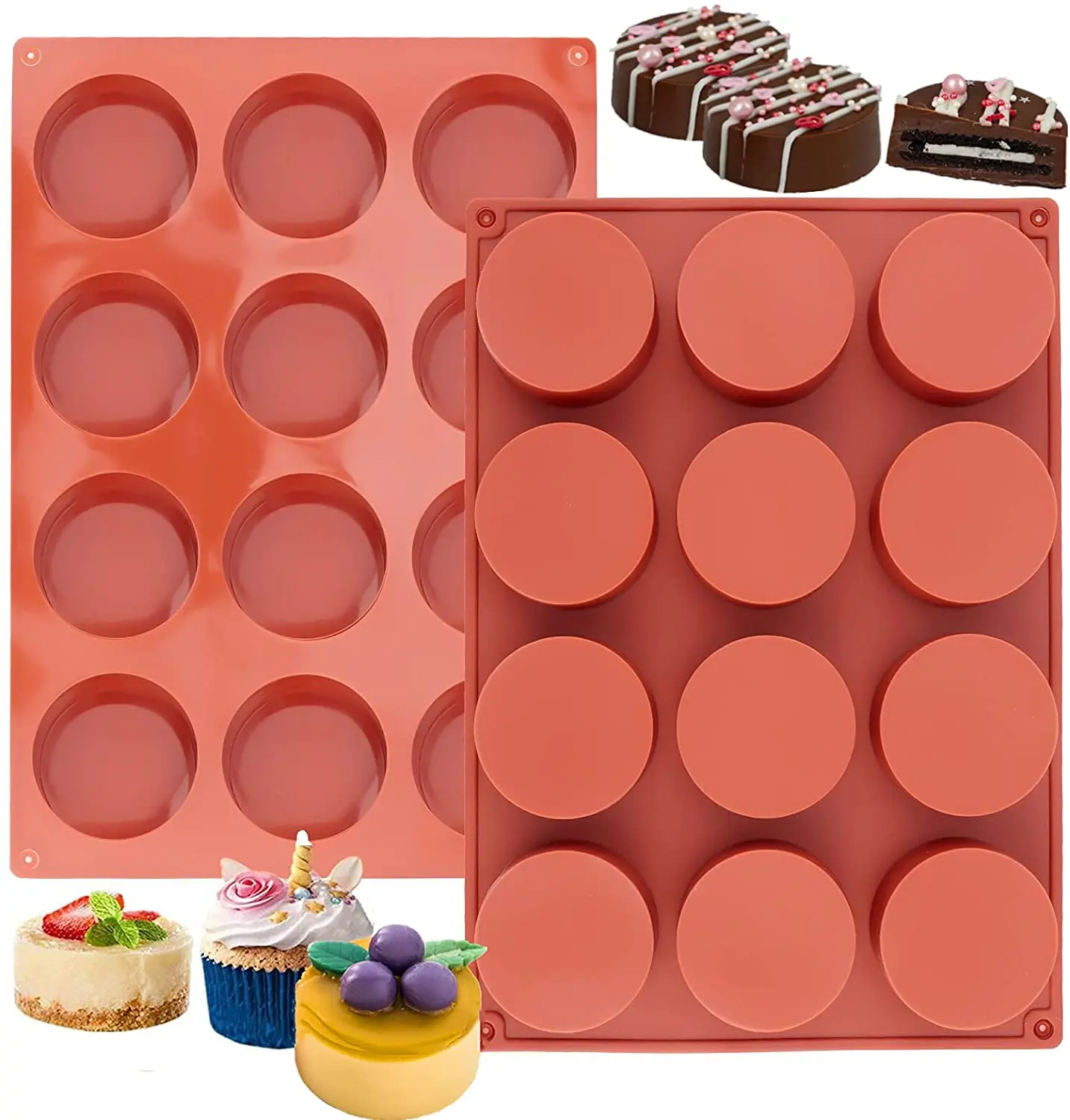 Moldes De Silicona Para Repostería (pack De 2) - Resistente Al Calor (-40°C A 240°C), Apto Para Horno Y Lavavajillas