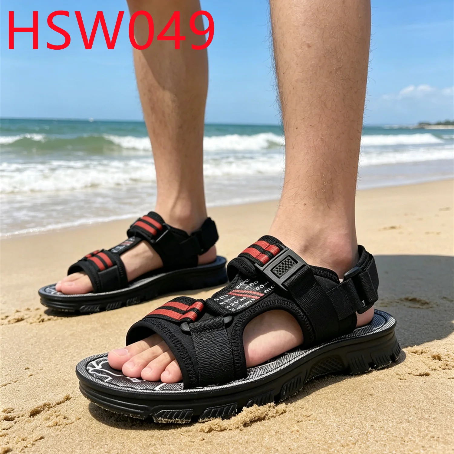 YYR,Beach Sunbathing Quick-drying Peep Toe Gladiator Sandals Seaside Vacations Adjust Belt Design Men Beach Footwear HSW049