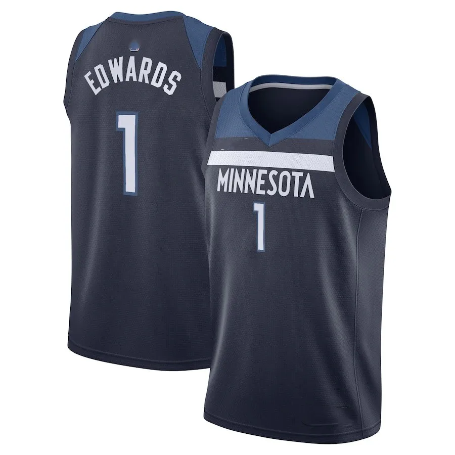 Wholesale 2022 Anthony Edwards Minnesota Jerseys 1 Top Quality Stitched  American Basketball Team Jersey Throwback White - City Blue From  m.