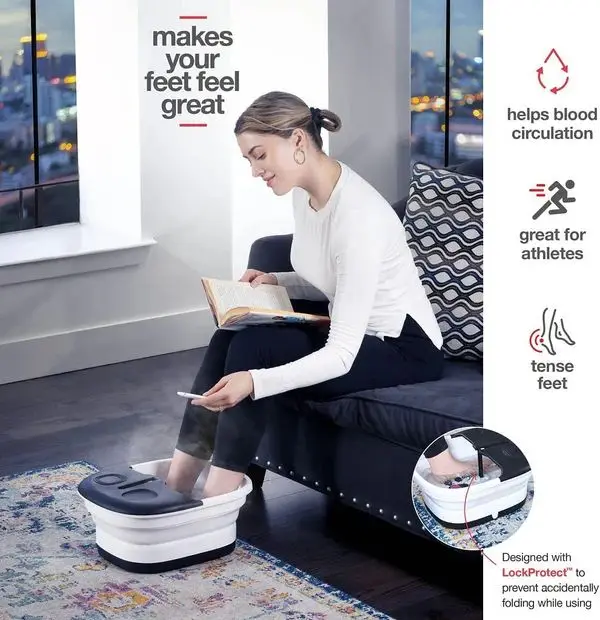 Portable Relax Foldable Soaking Bucket Basin Foot Massager Collapsible Pedicure Foot Spa Bath for Family